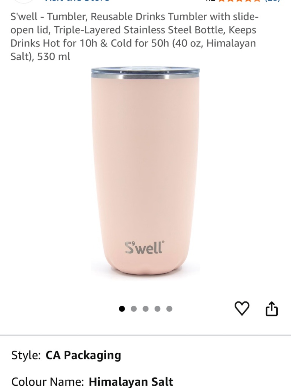 S’well 18 oz Tumbler – Himalayan Salt - Picture 8 of 9